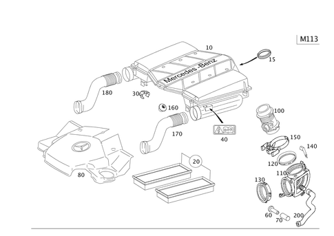Air Intake, Gasoline Vehicles for 2002 Mercedes-Benz ML500 #0