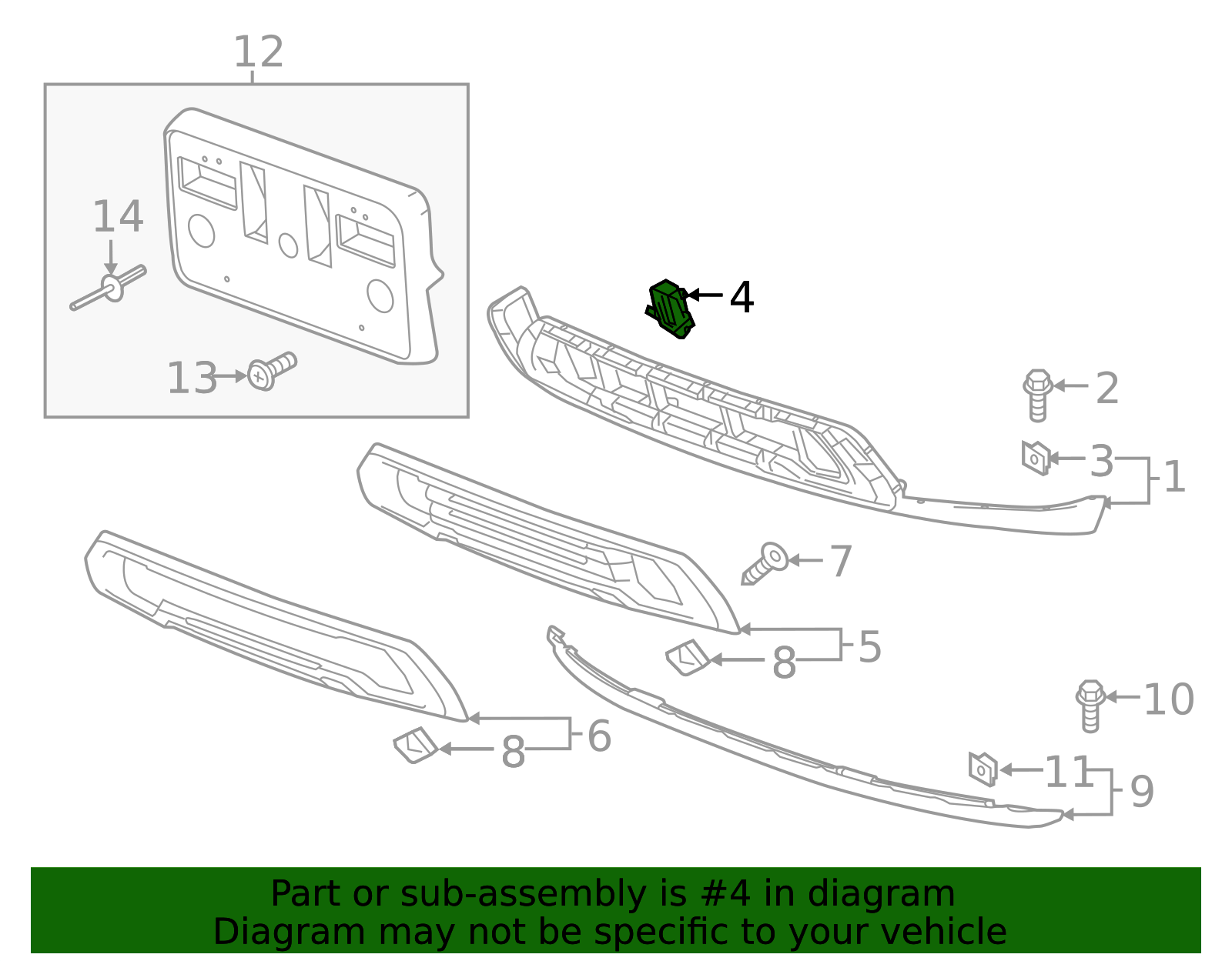 2022-2025 GMC Front Driver Side Bumper Fascia Tow Eye Access Hole