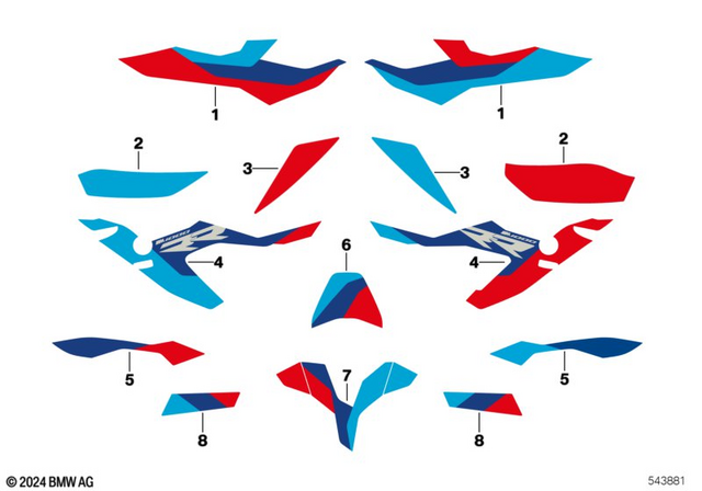 51148105448 - Body Equipment: Decor Fairing Top Section, Right -  for BMW-Motorrad Image image