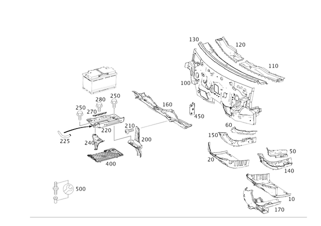 1152 - Cowl, Front Panel: Hexalobular Screw for Mercedes-Benz Image image