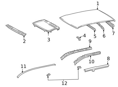 Exterior Trim - Roof for 2003 Toyota Matrix #0