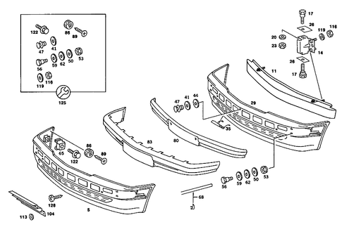 Front Bumper for 1990 Mercedes-Benz 190E #3