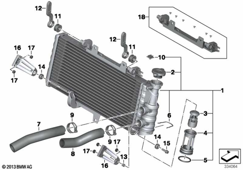 Engine Radiator with Mounting Hardware for 2017 BMW-Motorrad F 700 GS #0