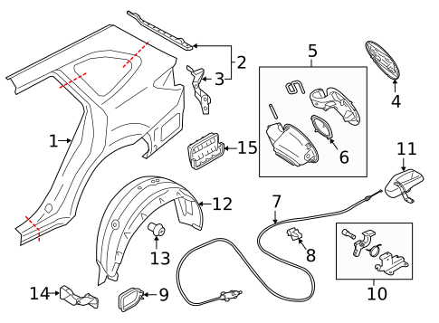 Quarter Panel & Components for 2015 Subaru Outback #0