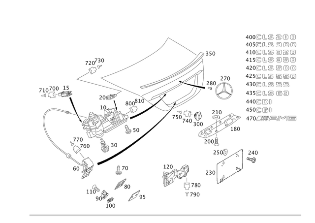 2037500993 - Trunk Lid: Handle for Mercedes-Benz Image image