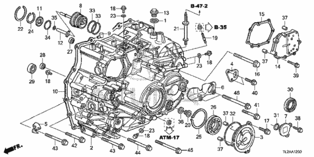 AT Transmission Case (V6) for 2014 Acura TSX #0