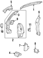 F58Z1641038A - Body: Rear Pillar for FORD Image
