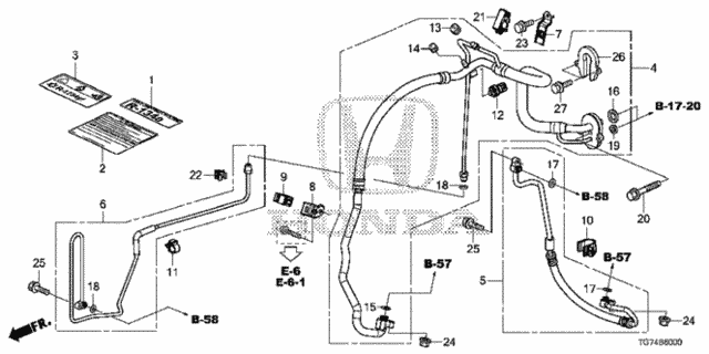 A/C Air Conditioner (Hoses/Pipes) (1) for 2019 Honda Pilot #0