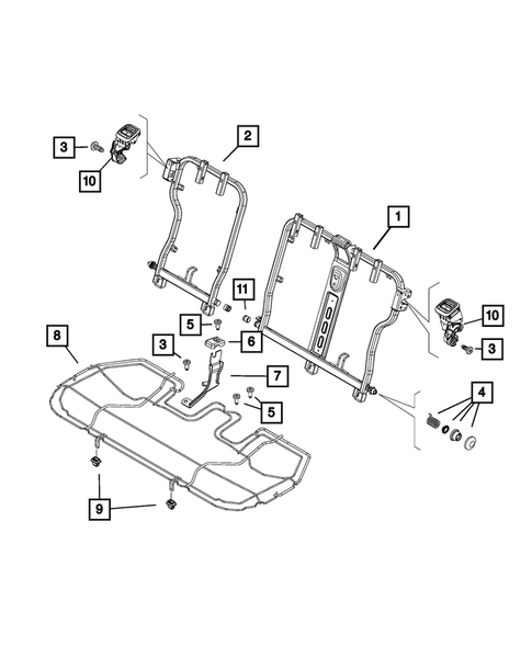 Rear Seats - Second Row Adjusters, Recliners, Shields and Risers for 2021 Jeep Renegade #0