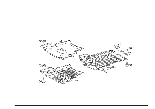 2035240401 - Chassis Sheet Metal/Air Intake: Protective Metal Sheet for Mercedes-Benz: 180C, C230, C240, C280, C32 AMG, C320, C350, C55 AMG Image
