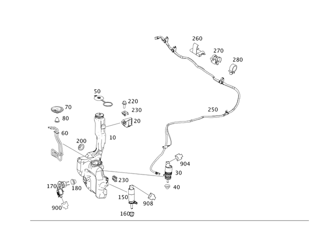 2048690520 - Windshield Washer System, Emergency Equipment: Liquid Reservoir for Mercedes-Benz Image image