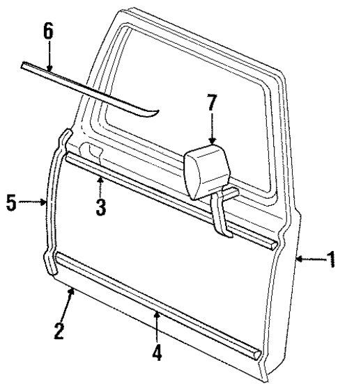 Exterior Trim - Front Door for 1990 Ford F-350 #0