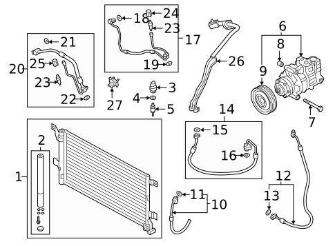 Condenser, Compressor & Lines for 2023 Audi A5 Quattro #0