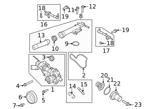 Thermostat & Housing for 2023 Ford Bronco #0