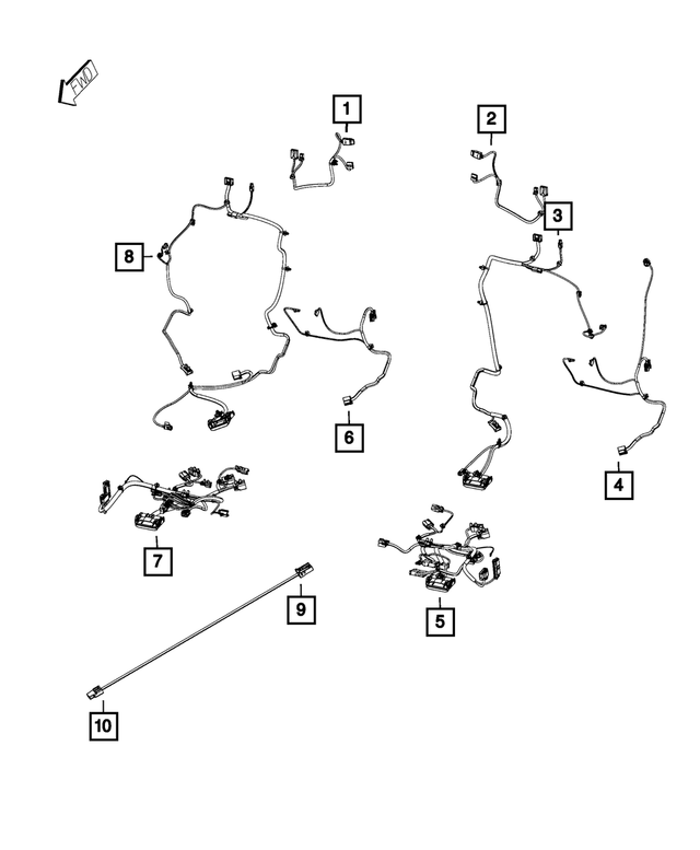 68302032AB - Electrical: Seat Recliner Wiring for Dodge: Durango | Jeep: Grand Cherokee, Grand Cherokee WK Image