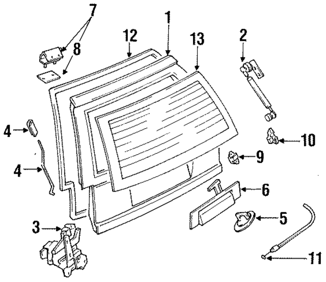 F7CZ7440110AB - Body: Lift Gate for Ford: Escort | Mercury: Tracer Image