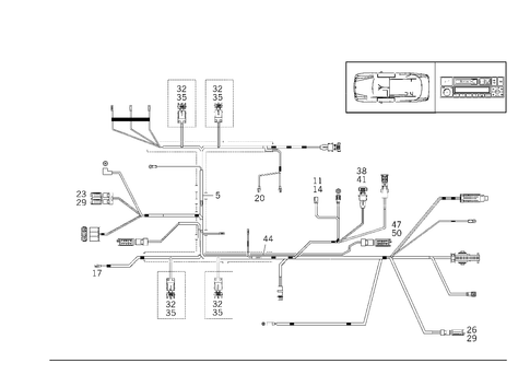 Cable Harness for Radio, Loudspeaker and CD-Player for 1994 Mercedes-Benz E420 #1