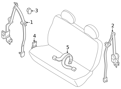 Rear Seat Belts for 2000 Nissan Quest #2