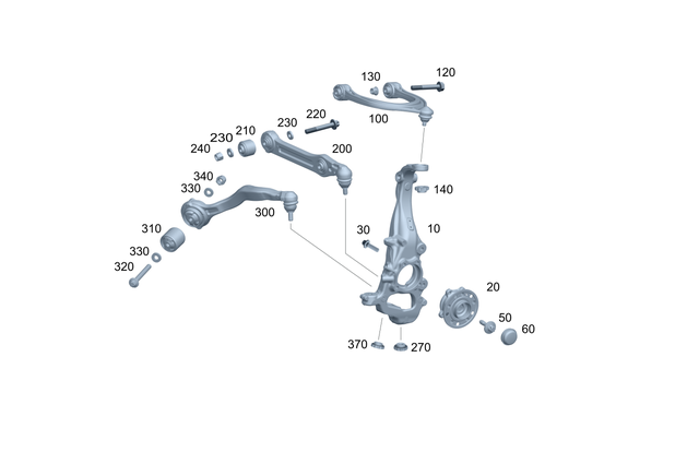 2233320900 - Front Axle: Steering Knuckle, Left for Mercedes-Benz: 350SD Image image