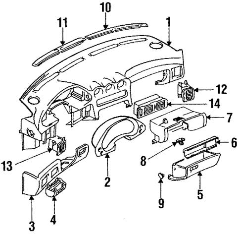 Instrument Panel for 1993 Mitsubishi 3000GT #0