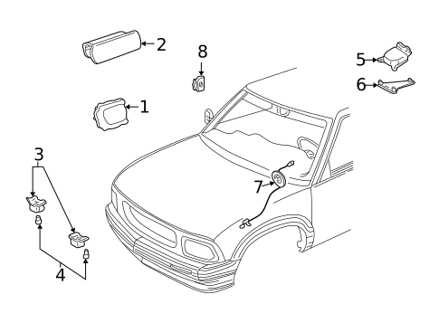 Air Bag Components for 2000 Oldsmobile Bravada #0