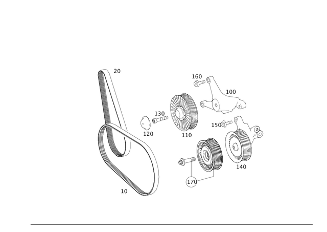 29939796 - Attachment Parts for Units: V-Ribbed Belt for Mercedes-Benz: S400 Image image
