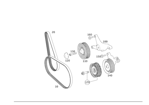 V-Belt, Belt Tightener, Sheave Pulley for 2012 Mercedes-Benz S400 #0