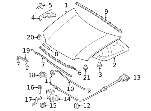 Hood & Components for 2010 Mercury Mariner #0