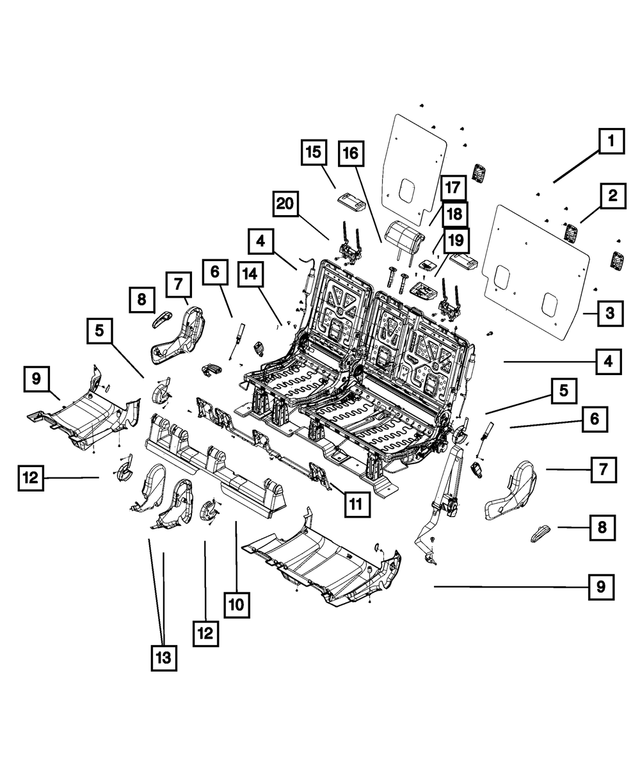 4610251AL - Interior Trim: Rear Sub-assembly Frame for Mopar Image image