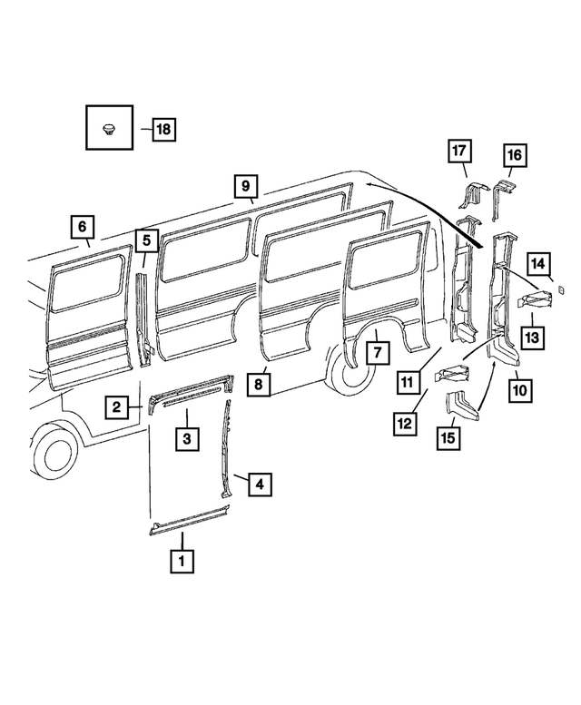 5104205AA - Body Sheet Metal Except Doors: Body Side Front Panel for Mopar Image
