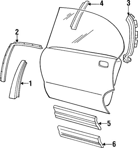 Exterior Trim - Rear Door for 1996 Pontiac Bonneville #0