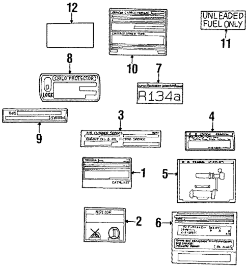 Labels for 1998 Toyota Tercel #0