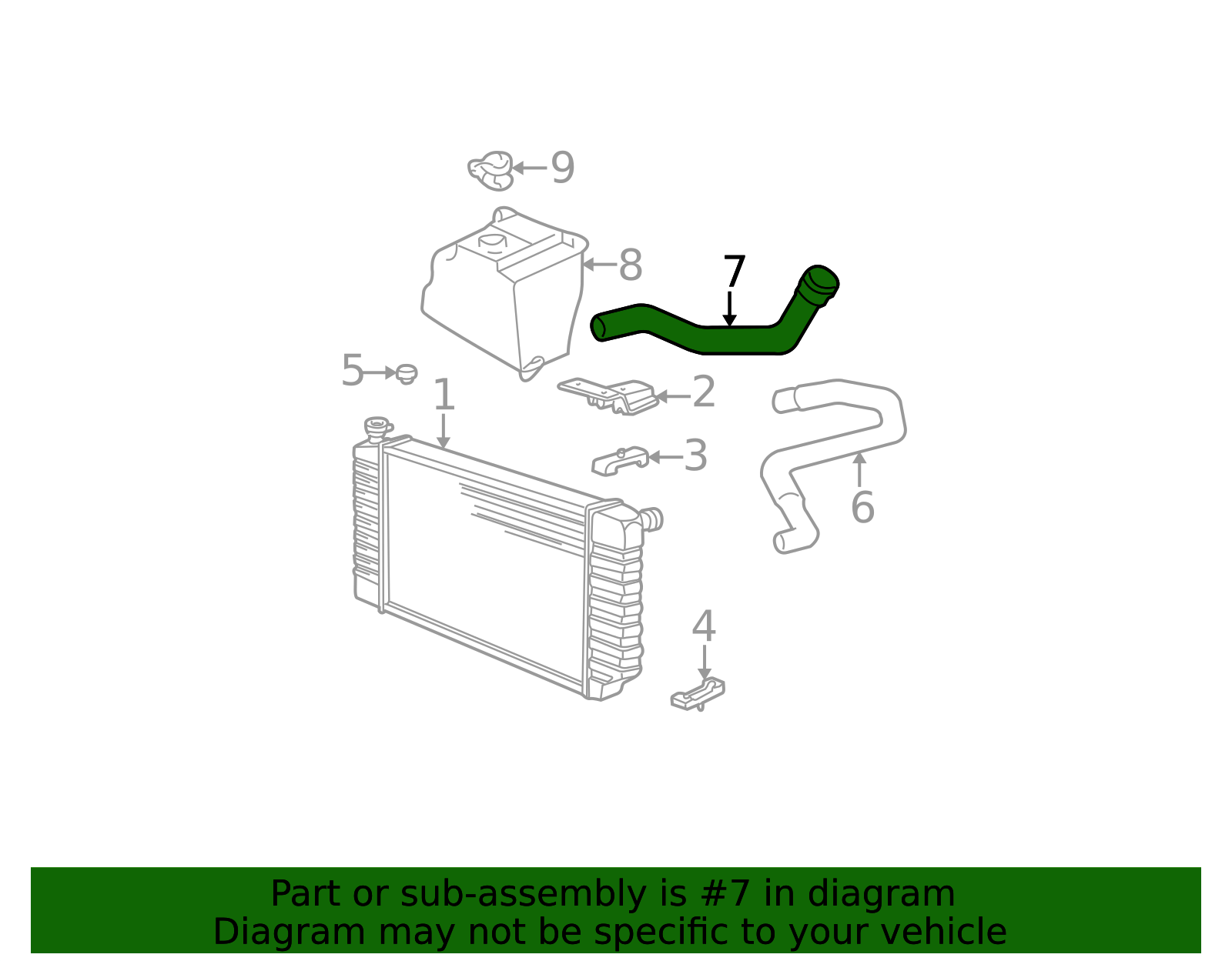 1990-2000 GM Radiator Outlet Hose 15977371 | Awesome Parts GM