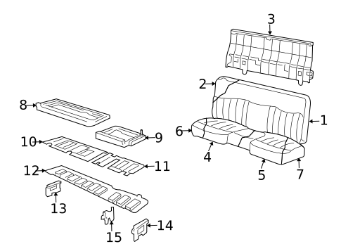 Rear Seat Components for 1998 Ford F-250 #0
