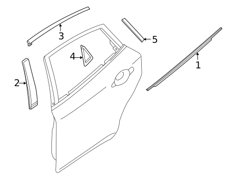 Exterior Trim - Rear Door for 2019 INFINITI Q70L #0