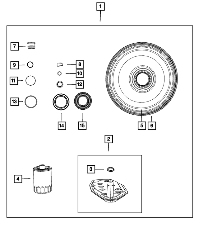 68010041AD - 65RFE; 6-Speed; Automatic Transmission: Transmission Seal Package for Mopar Image