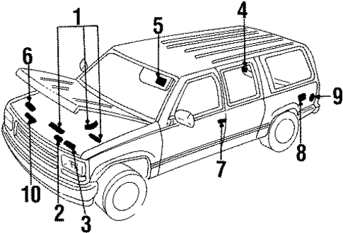 Labels for 1993 GMC Suburban K2500 #0