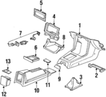 77292SK7A01ZA - Body: Front Console for Acura Image