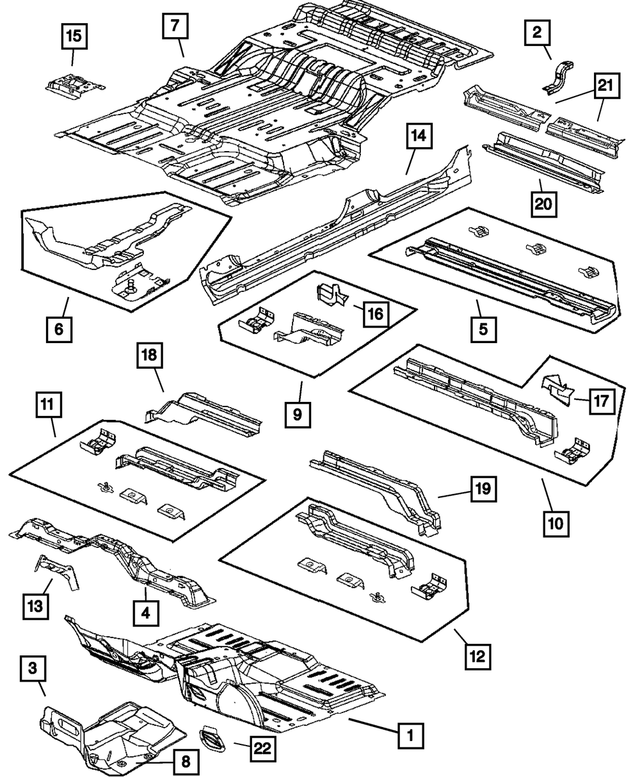55362392AD - Body Sheet Metal Except Doors: Front Floor Pan for Mopar Image
