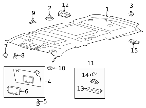 Interior Trim - Roof for 2012 Ford Explorer #1