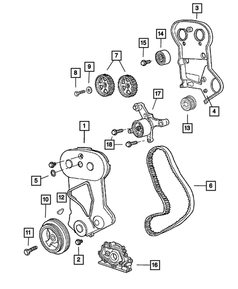 Timing Belt and Cover for 2006 Chrysler Sebring #0