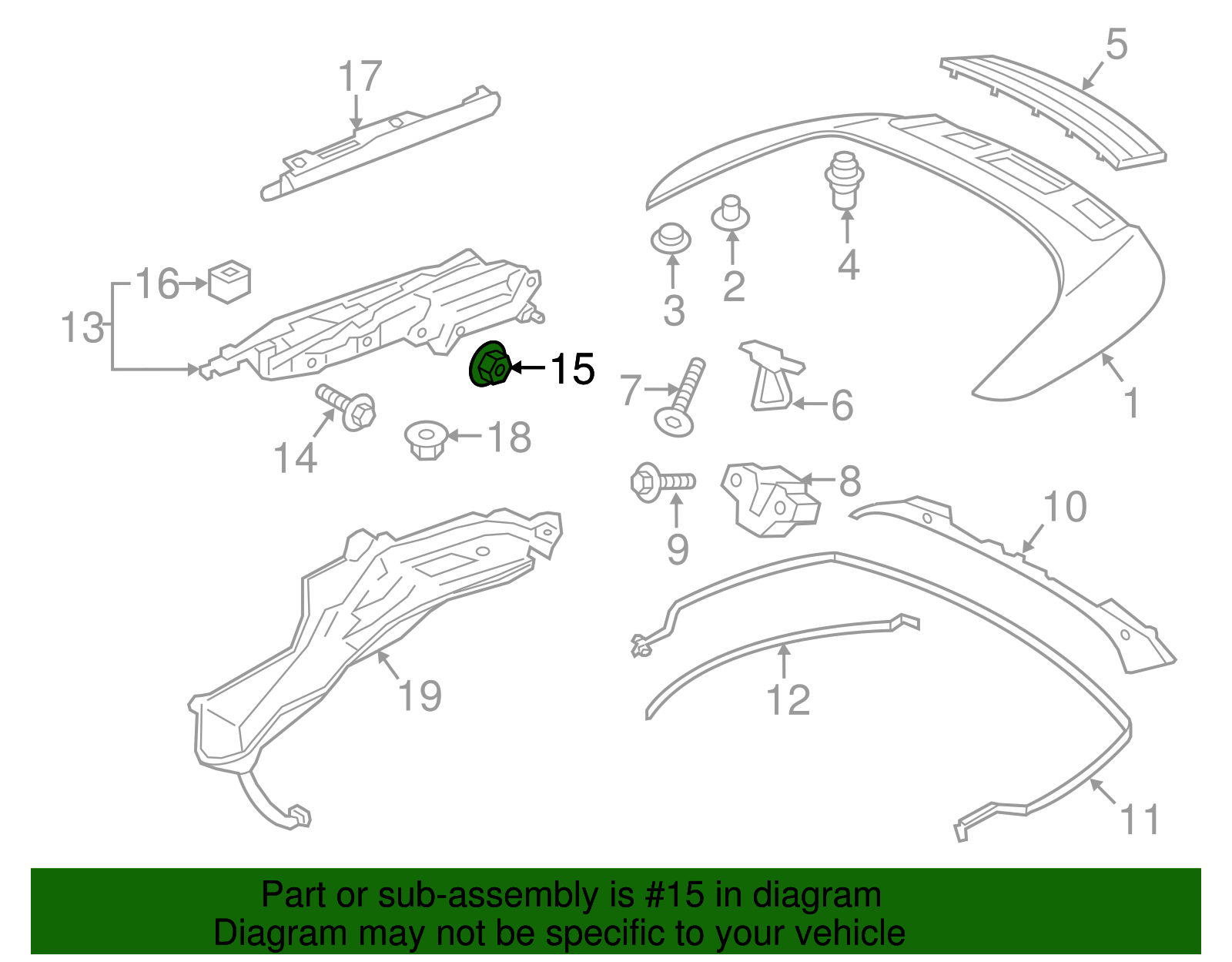Back Glass Wiper Arm Nut - Porsche (N-106-092-03)