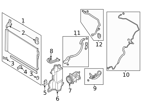 Condenser, Compressor & Lines for 2020 INFINITI Q50 #2