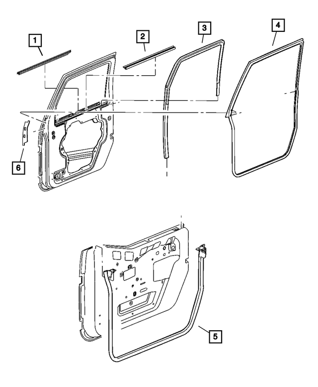 55395273AL - Doors, Door Mirrors and Related Parts: Door To Body Weatherseal, Left for Mopar Image