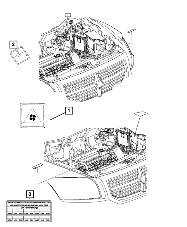 68202139AA - Labels: Fan Caution Label for Mopar Image