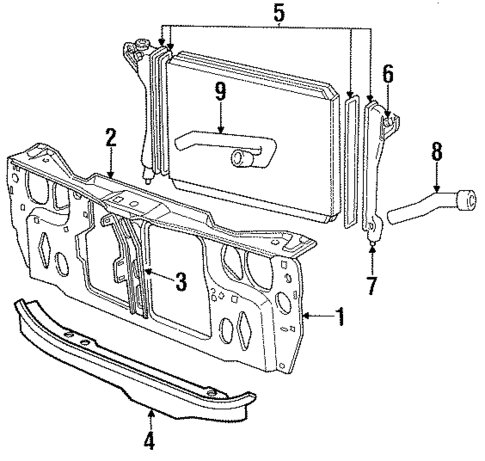 Radiator Support for 1990 Dodge Dynasty #0