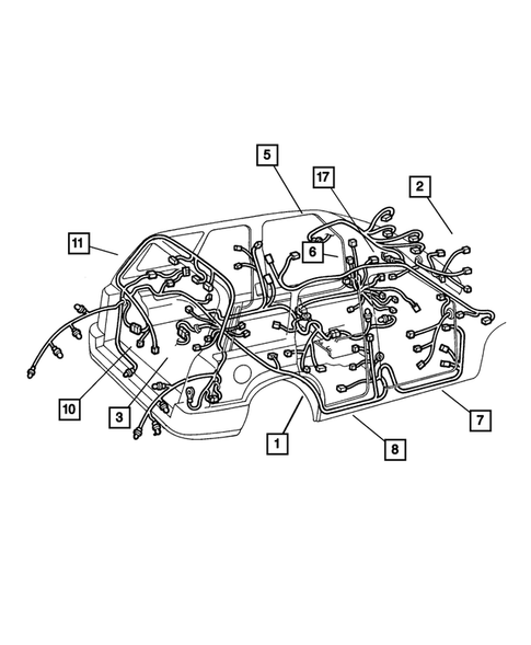Wiring-Body & Accessories for 2003 Jeep Liberty #0