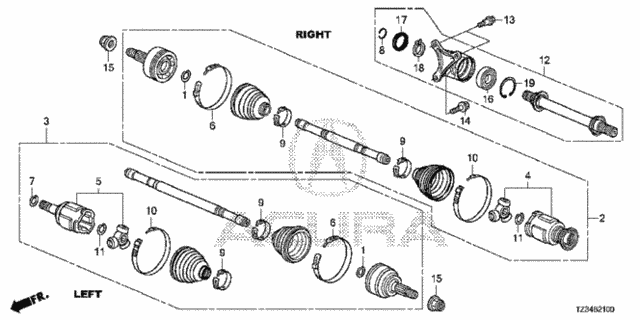 Driveshaft - Half Shaft (1) for 2016 Acura TLX #0