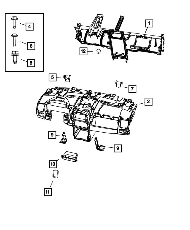 68102167AA - Interior Trim: Instrument Panel Reinforcement for Mopar Image image
