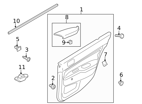Interior Trim - Rear Door for 2007 Mitsubishi Outlander #6